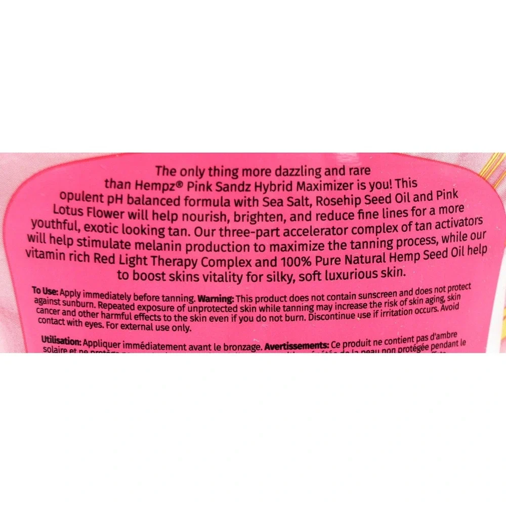 HEMPZ Pink Sandz Hybrid Maximizer Tanning Lotion with Red Light Therapy 13.5 oz